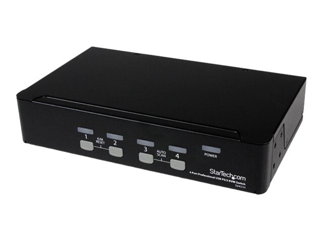 StarTech.com 4 Port Professional USB PS/2 KVM Switch - KVM switch - 4 ports