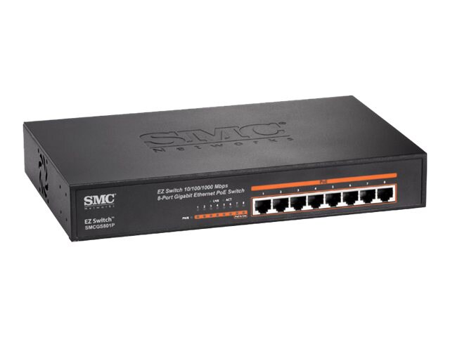 SMC EZ Switch SMCGS801P - switch - 8 ports - unmanaged