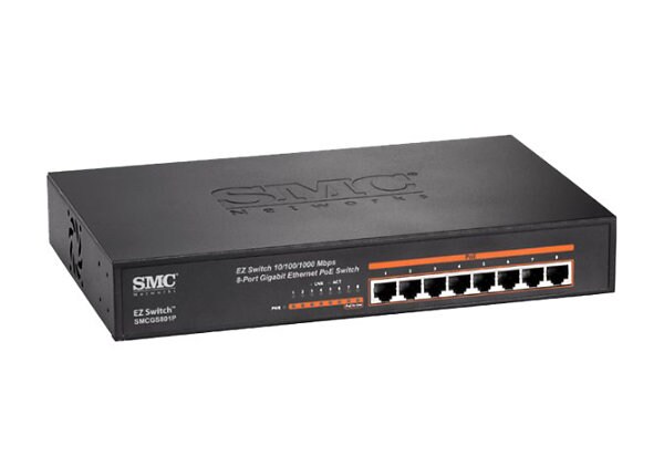 SMC EZ Switch SMCGS801P - switch - 8 ports - unmanaged