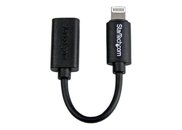 StarTech.com Black Micro USB to Lightning Adapter for iPhone iPod iPad - Lightning adapter - Lightning / USB - 10.15 cm