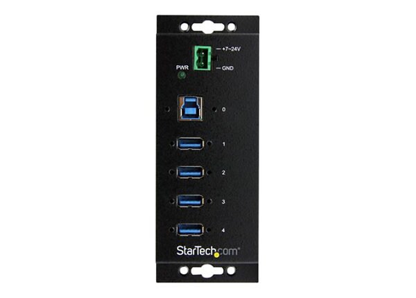 StarTech.com 4 Port Industrial USB 3.0 Hub w/ Surge Protection – Mountable