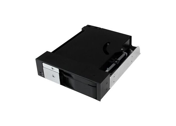 StarTech.com Dual Bay 5.25" Trayless Hot Swap Mobile Rack for 2.5" & 3.5" SATA HDD/SSD - storage bay adapter - SATA