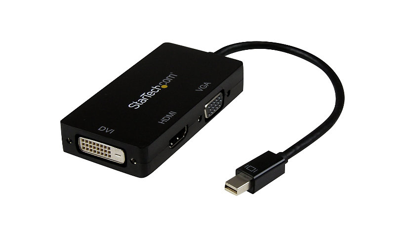 StarTech.com Mini DisplayPort Adapter - 3-in-1 - 1080p - Monitor Adapter - Mini DP to HDMI / VGA / DVI Adapter Hub