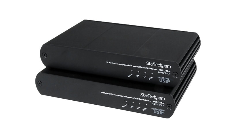 StarTech.com USB DVI over Cat 5e / Cat 6 KVM Console Extender w/ 1920x1200 Uncompressed Video - 330ft (100m)