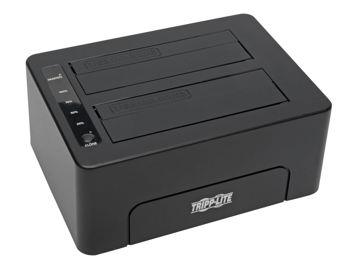 Tripp Lite USB 3.0 SuperSpeed to Dual SATA External Hard Drive Docking Station w/ Cloning 2.5in and 3.5in HDD - hard
