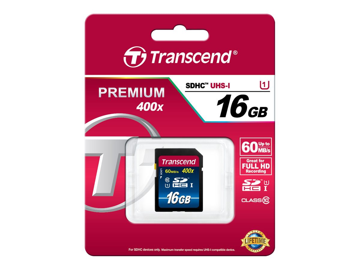 Thumbnail 2 of 2 for Transcend Premium - flash memory card - 16 GB - SDHC UHS-I