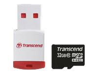 Transcend microSDHC10 + P3 Card Reader - flash memory card - 32 GB - microS