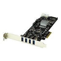 StarTech.com 4 Port PCI Express (PCIe) SuperSpeed USB 3.0 Card Adapter w/ 2 Dedicated 5Gbps Channels - UASP - SATA / LP4