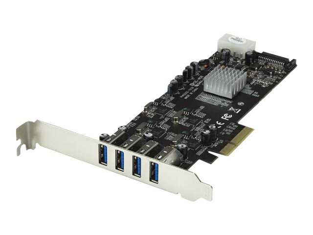 StarTech.com 4 Port PCI Express (PCIe) SuperSpeed USB 3.0 Card Adapter w/ 4 Dedicated 5Gbps Channels - UASP - SATA/LP4