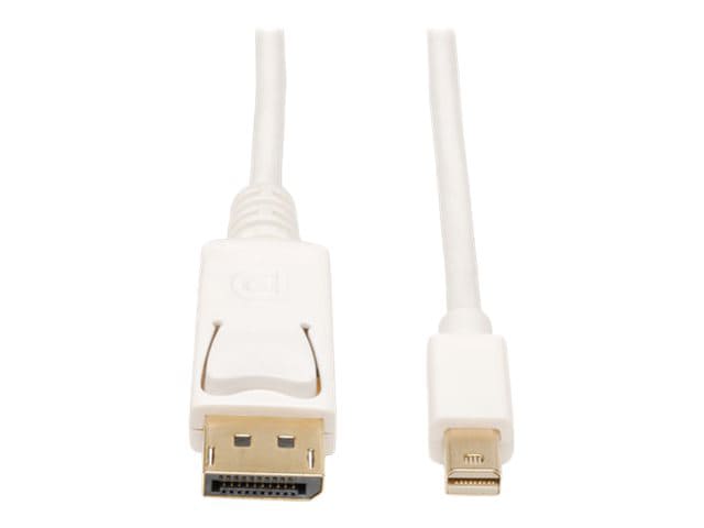 Eaton Tripp Lite Series Mini DisplayPort to DisplayPort Adapter Cable, 4K 60Hz (M/M), DP Latching Connector, White, 3