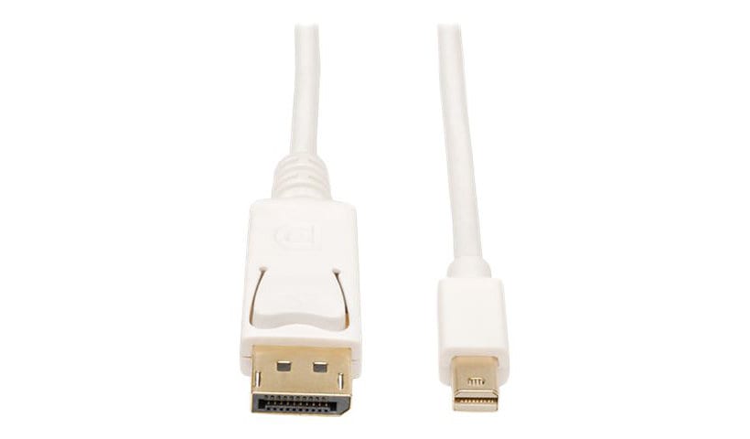 Eaton Tripp Lite Series Mini DisplayPort to DisplayPort Adapter Cable, 4K 60Hz (M/M), DP Latching Connector, White, 3