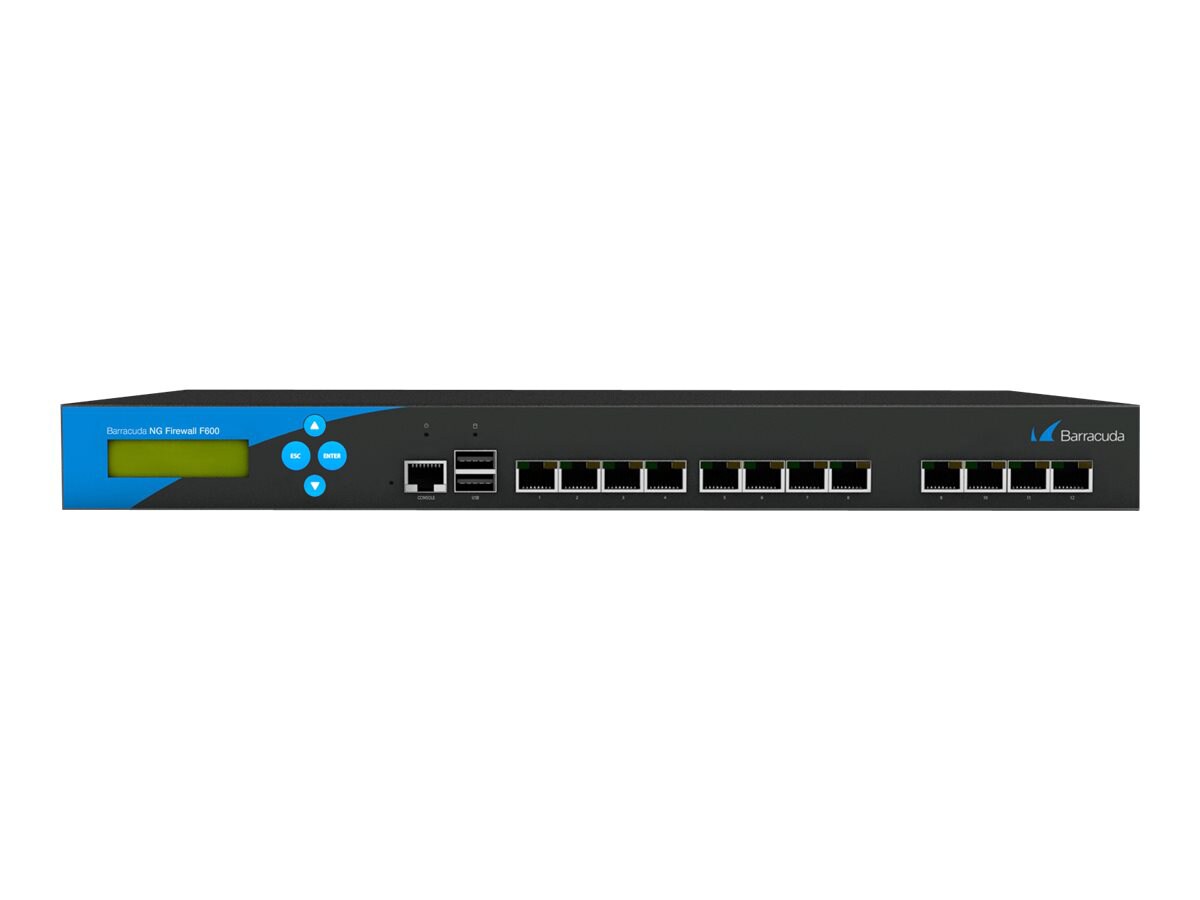 Barracuda NextGen Firewall F-Series F600 Revision C - firewall - with 3 years Energize Updates