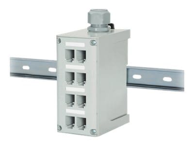Panduit IndustrialNet DIN Rail Fiber Optic Enclosure - DIN rail mount outlet