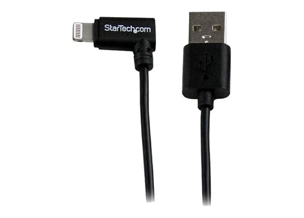 StarTech.com 1m Angled Black Apple Lightning to USB Cable for iPhone iPad - Lightning cable - Lightning / USB - 1 m