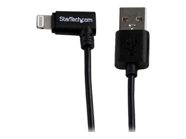StarTech.com Angled Black Apple Lightning to USB Cable for iPhone iPod iPad