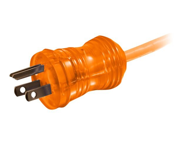 C2G 25ft 16AWG Hospital Grade Power Extension Cable (NEMA 5-15P to NEMA 5-15R) - Orange - power extension cable - 25 ft