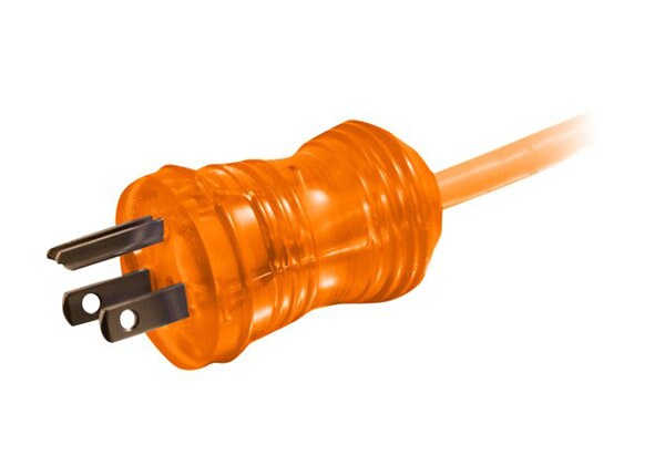 C2G 25ft 16AWG Hospital Grade Power Extension Cable (NEMA 5-15P to NEMA 5-15R) - Orange - power extension cable - 25 ft