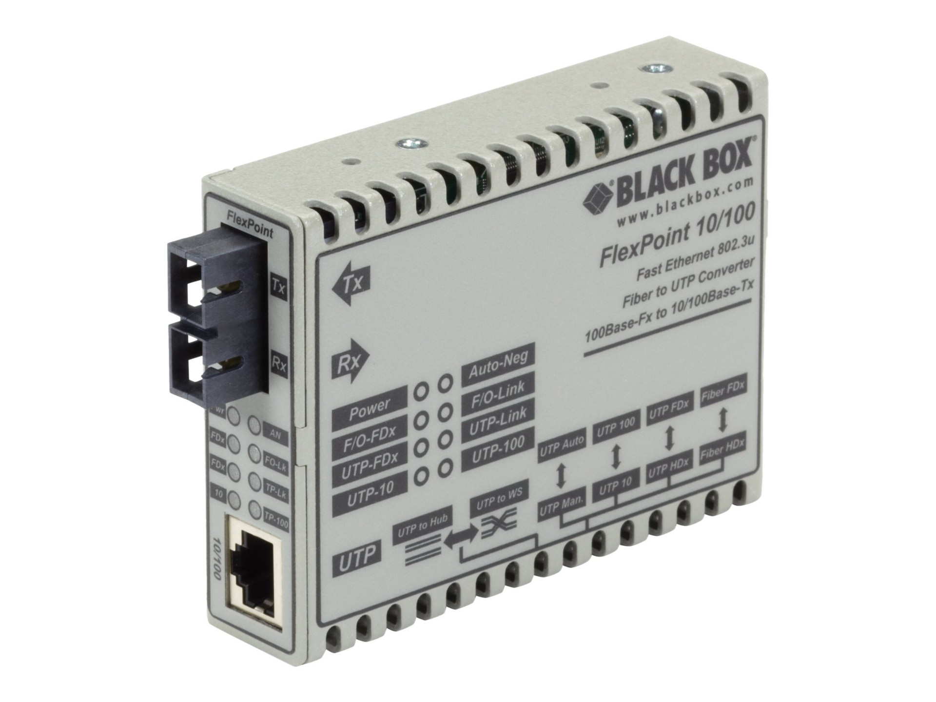 Black Box FlexPoint Modular Media Converter - fiber media converter - 10Mb LAN, 100Mb LAN