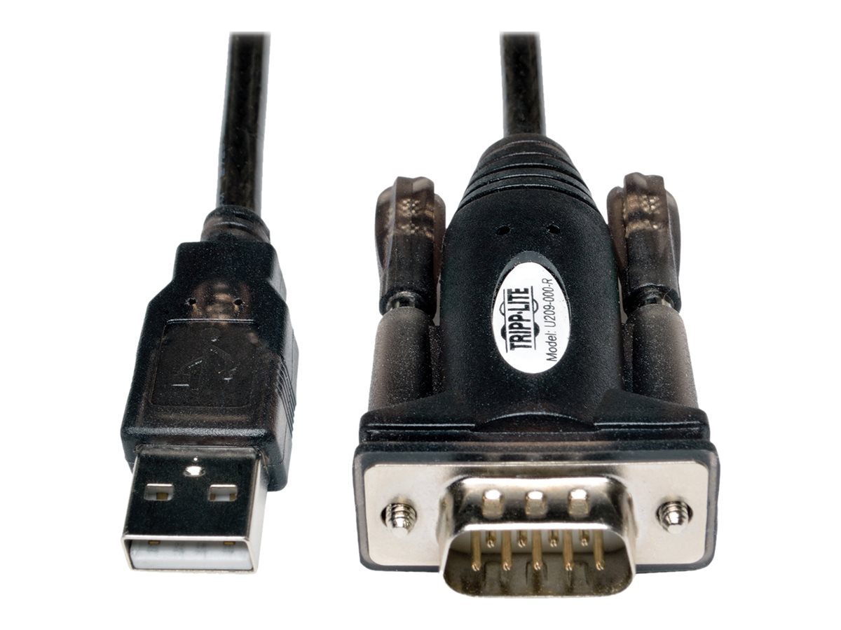Thumbnail 2 of 3 for Eaton Tripp Lite Series 5ft USB to Serial Adapter Cable USB-A to DB9 RS-232 M/M 5' - serial adapter - USB - RS-232