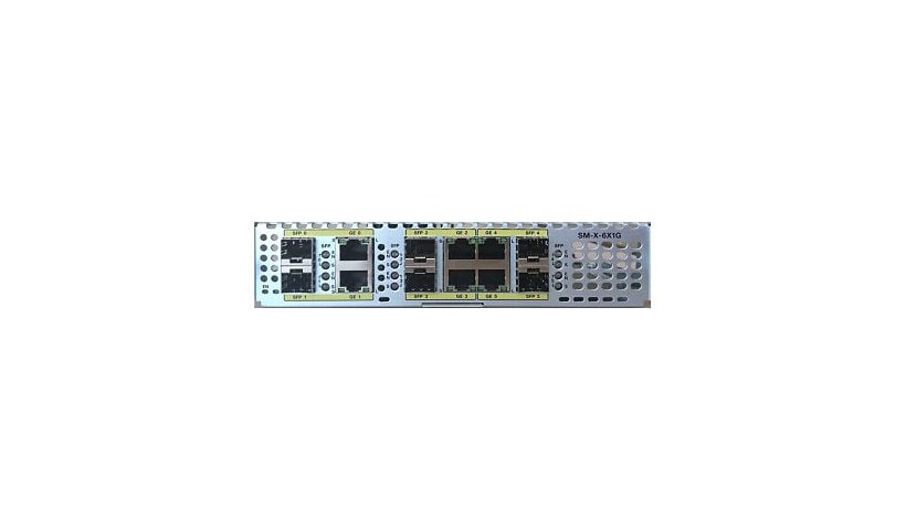 Cisco SM-X-6X1G Gigabit Ethernet Service Module - expansion module - Gigabit Ethernet x 6 + Gigabit SFP x 6