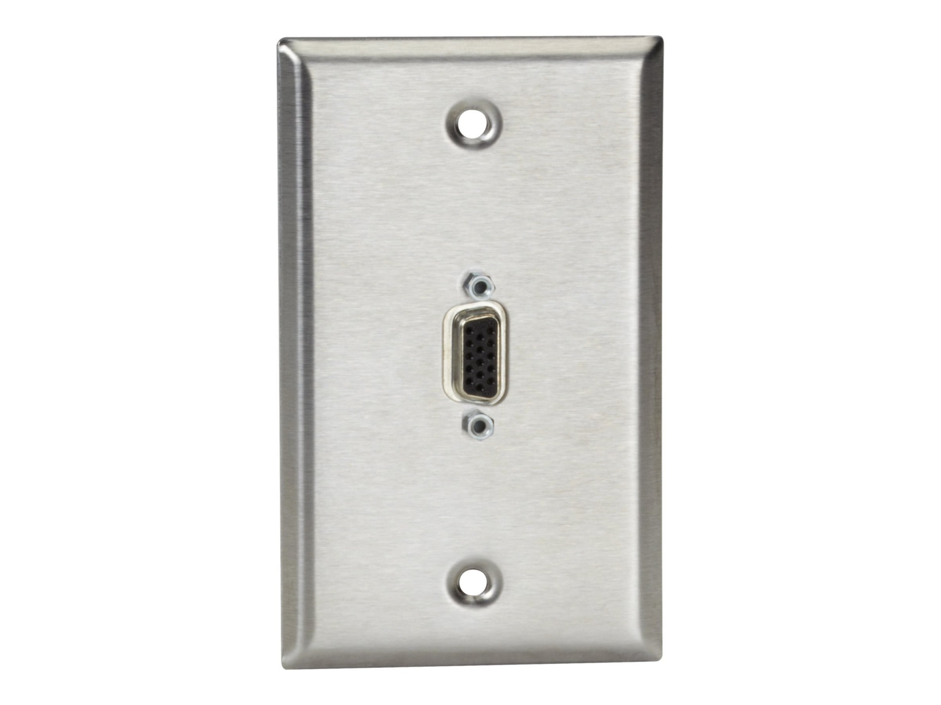 Black Box A/V Stainless Wallplate Single-Gang VGA HD15 F/M Gender Changer -