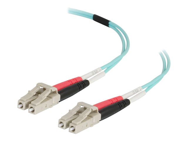 C2G 2m LC-LC 50/125 OM4 Duplex Multimode Fiber Cable - Aqua