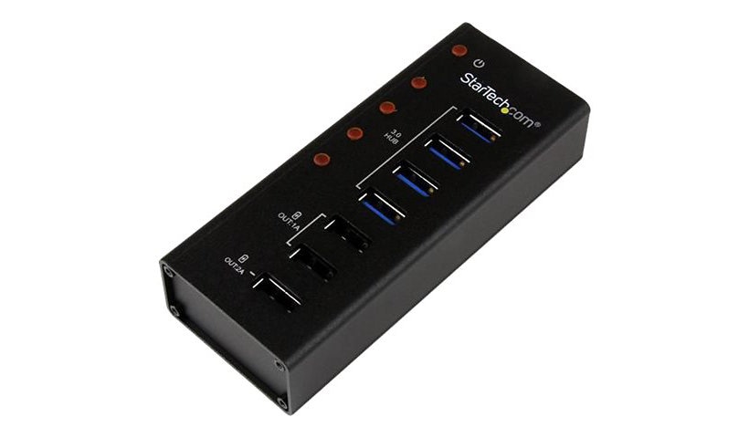 StarTech.com 4 Port USB 3.0 Hub (USB-A) plus 3x Fast Charge - Self Powered