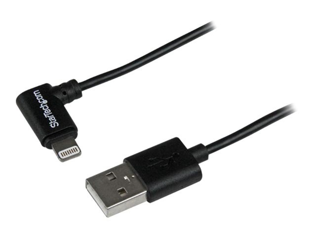 StarTech.com Angled Black Apple Lightning to USB Cable for iPhone iPod iPad