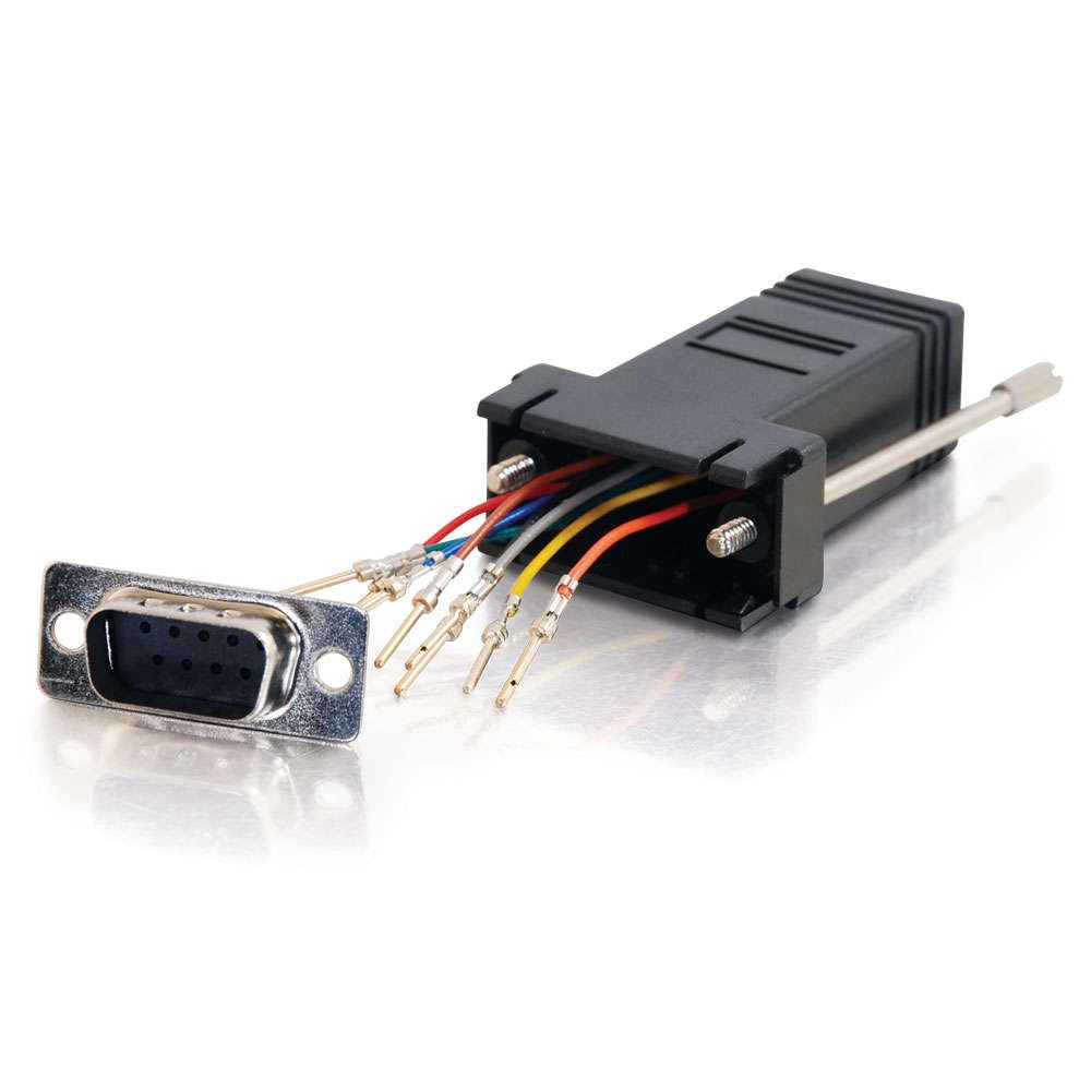 C2G RJ45 to DB9 Serial RS232 Modular Adapter - Black