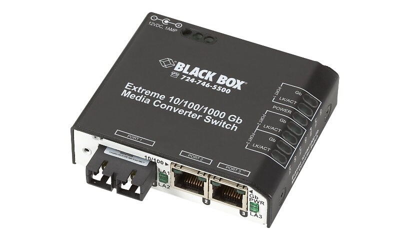 Black Box Extreme Media Converter Switch 110-VAC - fiber media converter -