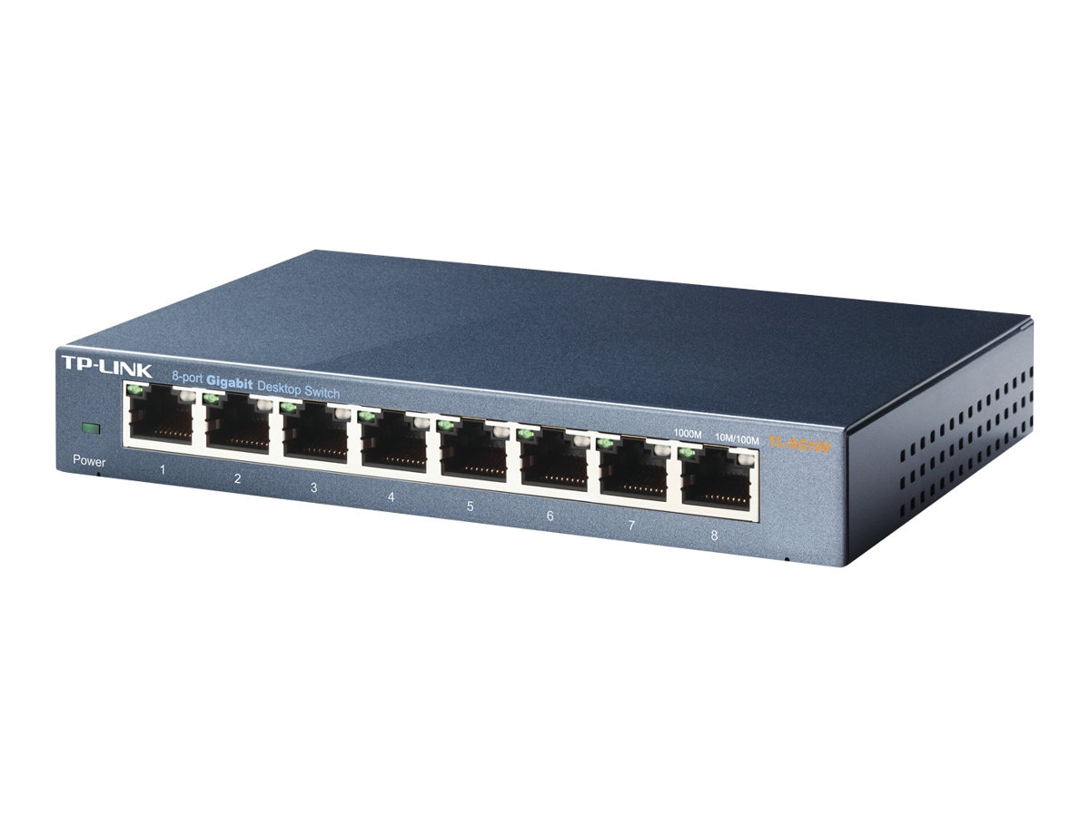 TP-LINK TL-SG108 8-Port 10/100/1000Mbps Desktop Gigabit Steel Cased Switch