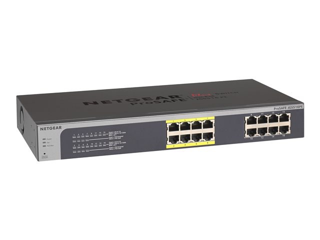 NETGEAR Plus JGS516PE - switch - 16 ports - managed - rack-mountable