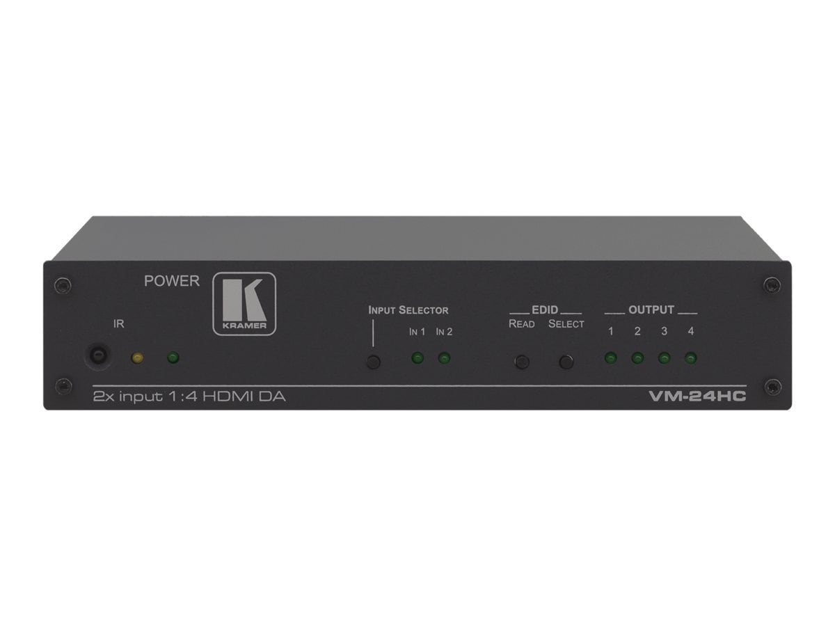 Kramer VM-24HC 2x1:4 HDMI Switcher & Distribution Amplifier - video/audio splitter - 4 ports