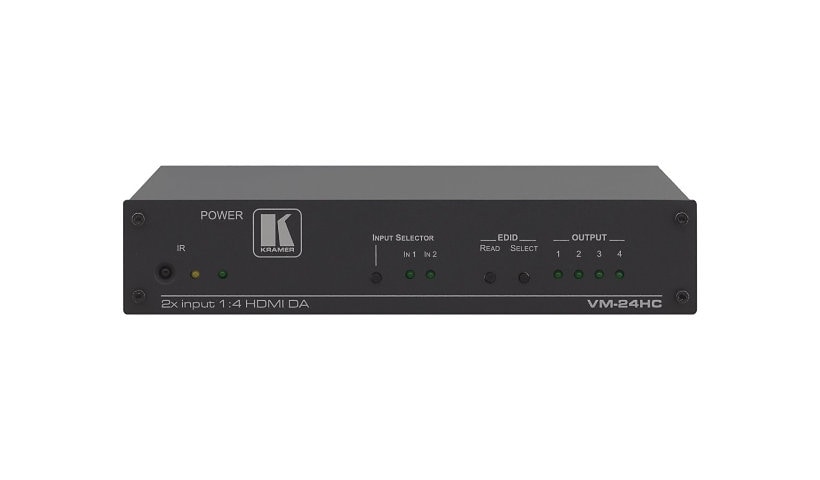 Kramer VM-24HC 2x1:4 HDMI Switcher & Distribution Amplifier - video/audio splitter - 4 ports