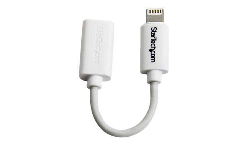 StarTech.com White Micro USB to Lightning Adapter for iPhone iPod iPad