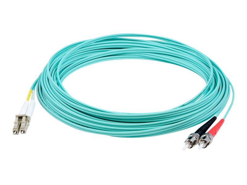 Proline 1m ST to LC Aqua OM3 Duplex OFNR (Riser-Rated) Fiber Patch Cable
