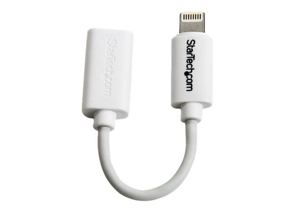 StarTech.com White Micro USB to Lightning Adapter for iPhone iPod iPad - Lightning adapter - Lightning / USB - 10.15 cm