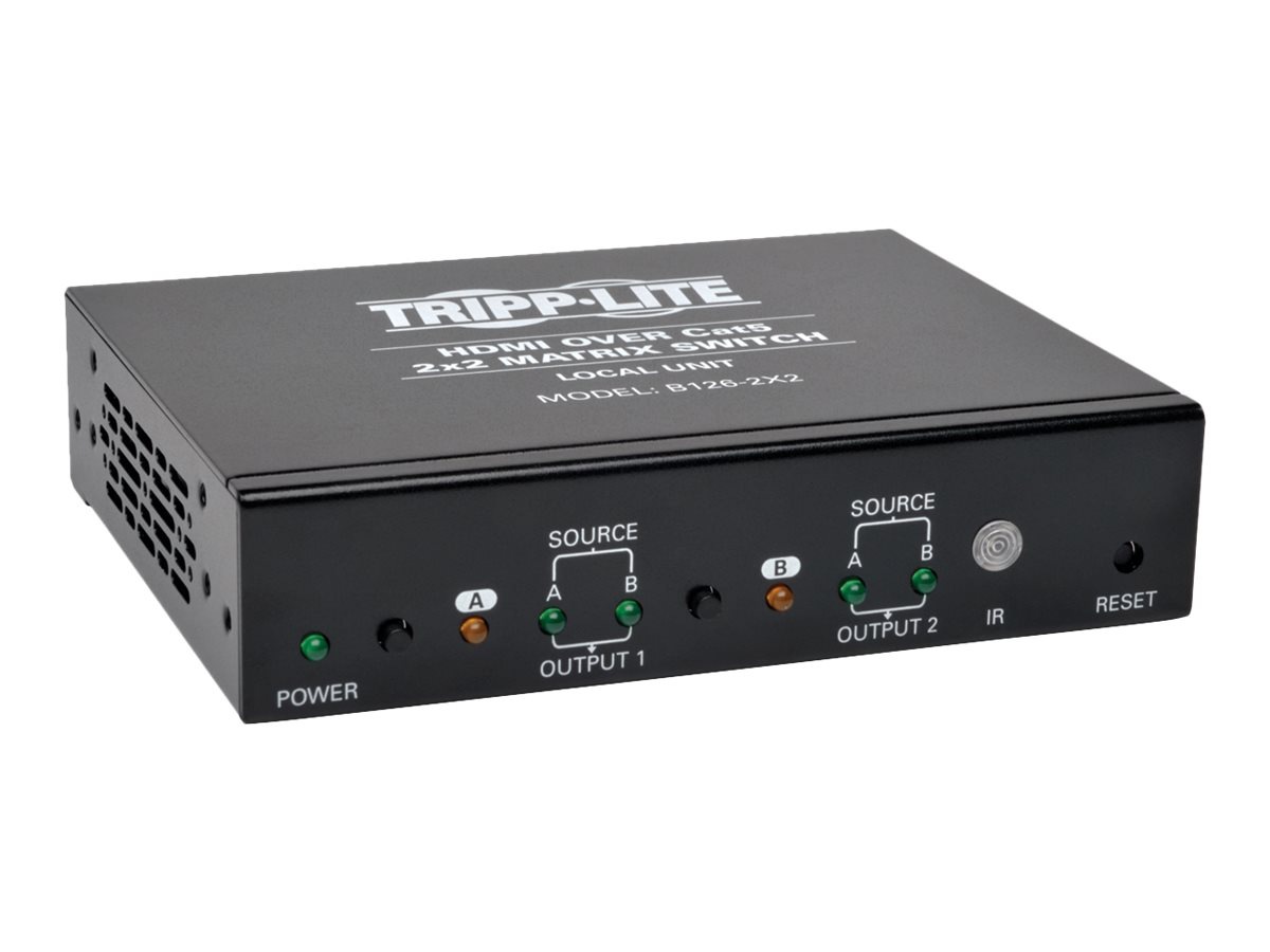 Tripp Lite HDMI over Cat5 Cat6 2x2 Matrix Video Extender Switch HDMI RJ45 F/F TAA - video/audio extender - HDMI