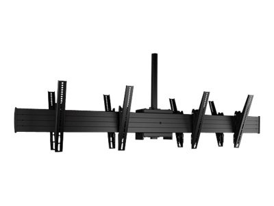 Chief Fusion Large Back to Back Ceiling Mounted 2 x 1 Menu Board mounting component - for 4 flat panels - black