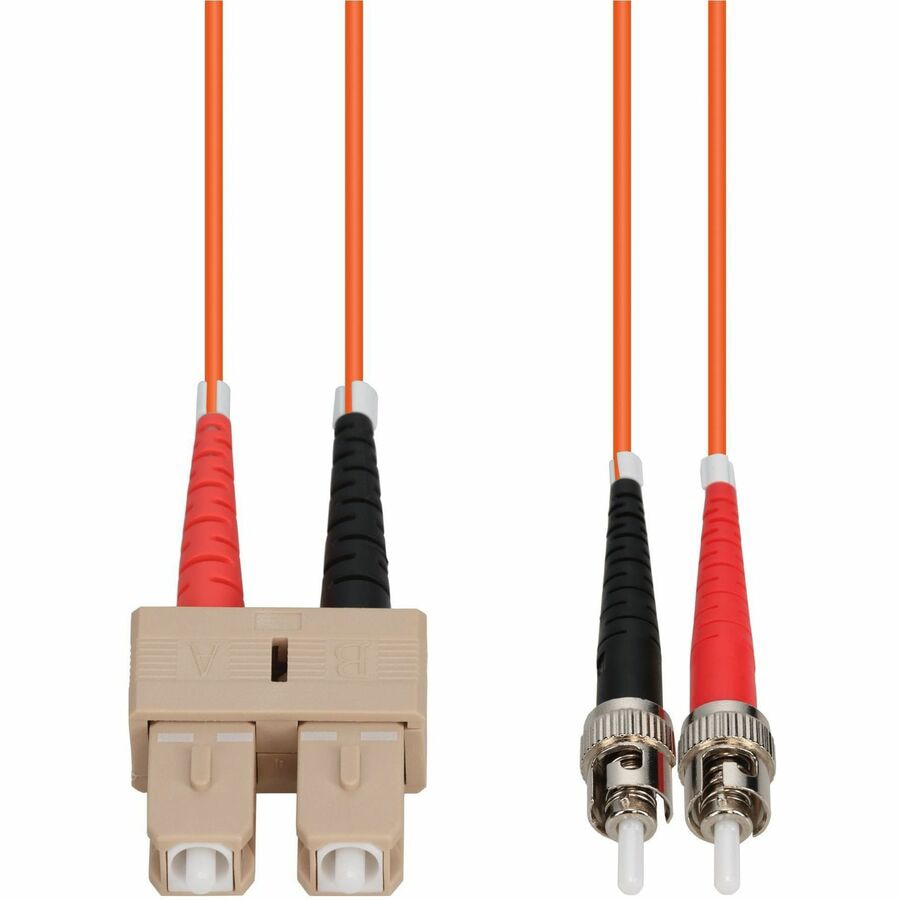 Proline 10m ST to SC Orange OM1 Duplex OFNR (Riser-Rated) MMF Fiber Patch Cable