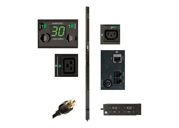 Tripp Lite PDU Switched 208V / 240V 30A 4 C19; 20 C13 L6-30P Vertical 0URM - vertical rackmount - power distribution