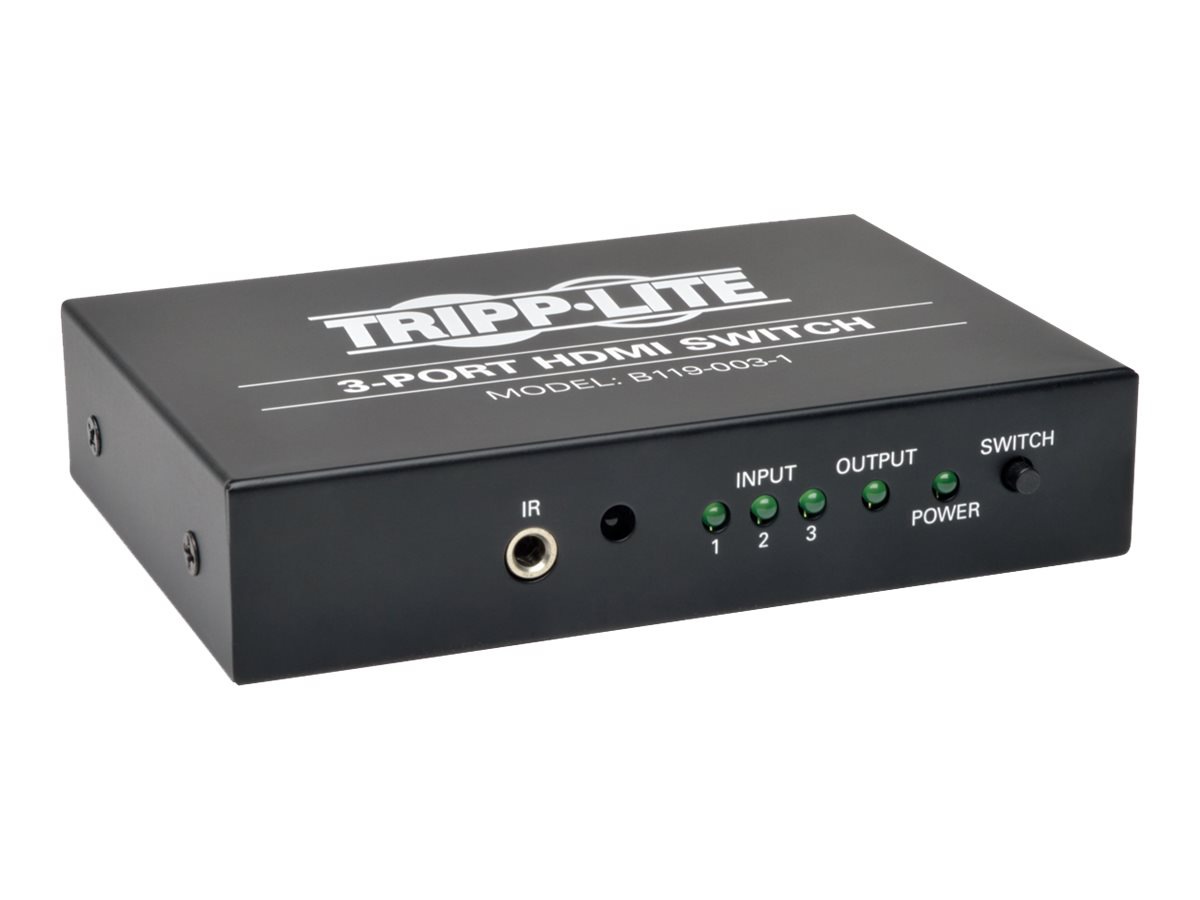 Tripp Lite 3-Port High Speed HDMI Switch for Video and Audio with Remote