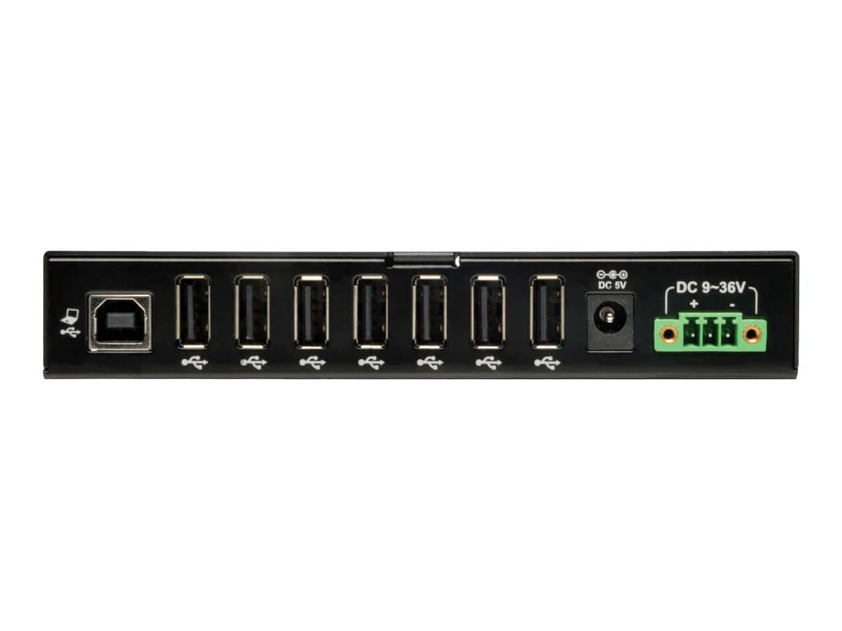 Tripp Lite 7-Port Rugged Industrial USB 2.0 Hi-Speed Hub w 15KV ESD Immunity Metal Mountable - hub - 7 ports