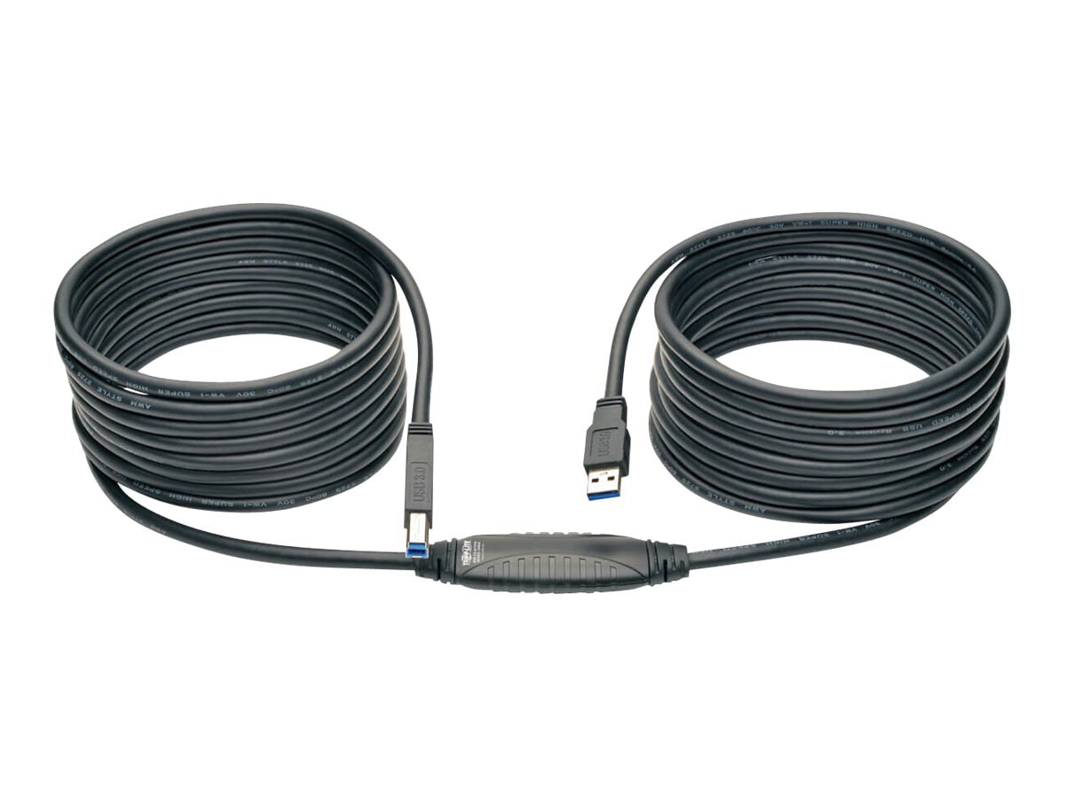 Tripp Lite 25ft USB 3.0 SuperSpeed Active Repeater Cable A Male/B Male 25' - USB cable - USB Type B to USB Type A - 25