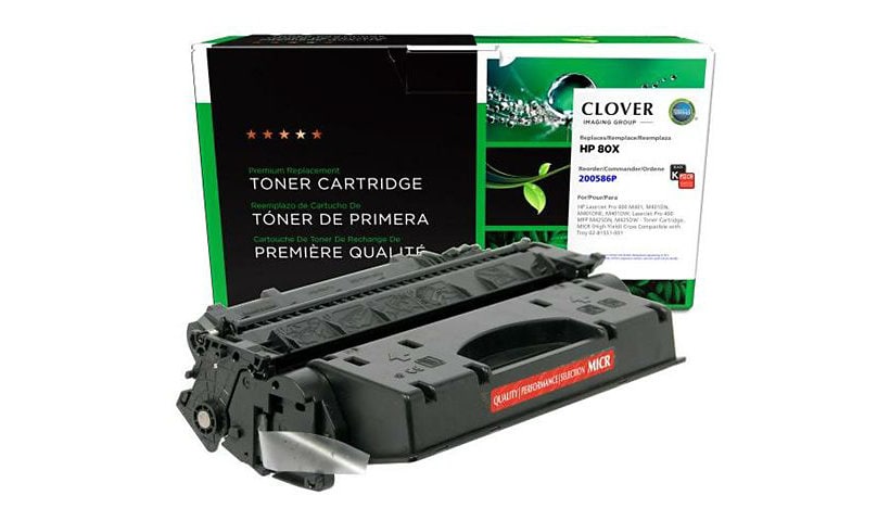 Clover Reman. MICR Toner for HP CF280X (80X), Black, 6,900 page yield