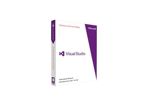 Microsoft Visual Studio Professional 2013 with MSDN - box pack (renewal)