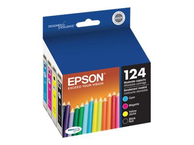 Epson 124 - 4-pack - Moderate Capacity - black, yellow, cyan, magenta - ori