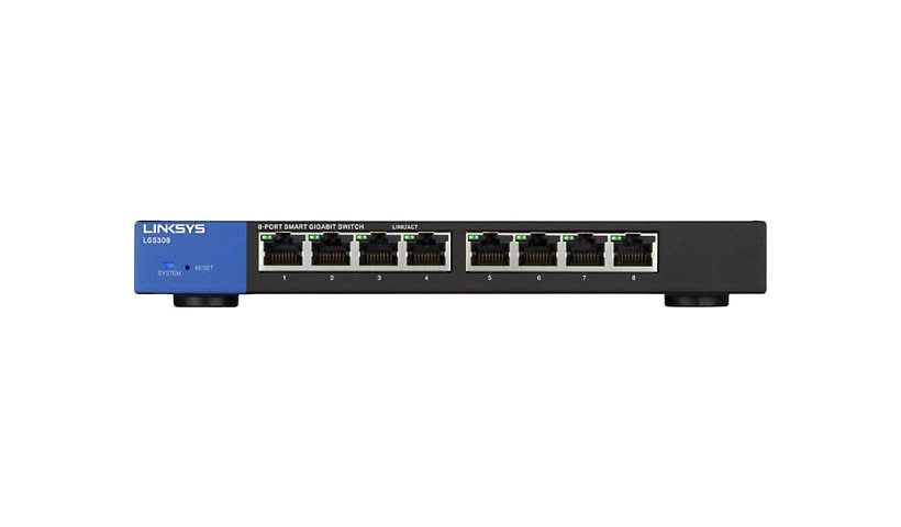 Linksys 8-Port Gigabit Ethernet Smart Switch - Black/Blue