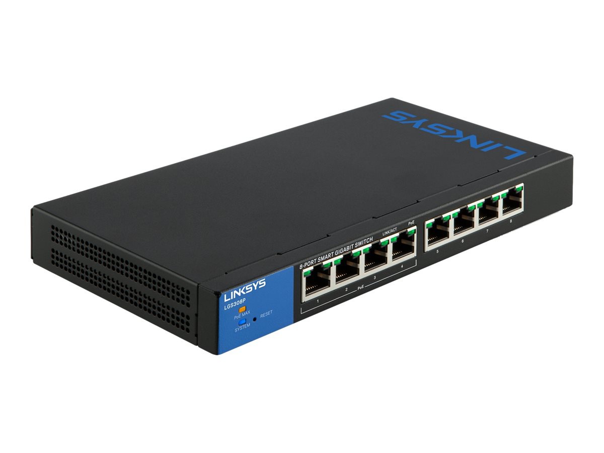 Linksys Business Smart LGS308P - switch - 8 ports - managed