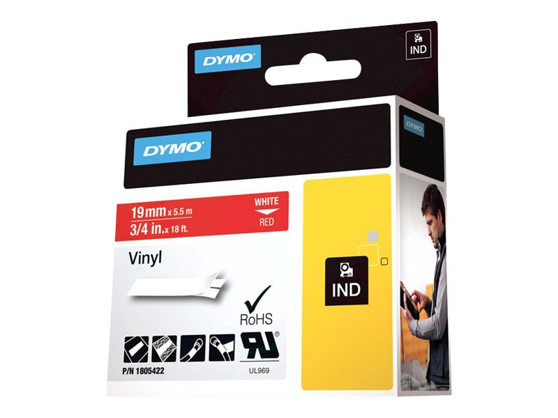 DYMO Rhino Coloured Vinyl - tape - 1 cassette(s) - Roll (1.9 cm x 5.5 m)